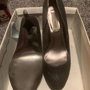 Steven madden black glitter heels